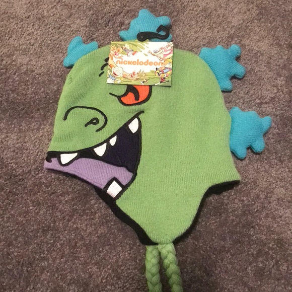Nickelodeon Accessories - Nickelodeon Rugrats Reptar Winter Hat Adult Nickelodeon Accessories - Nickelodeon Rugrats Reptar Winter Hat Adult